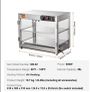 New  230v 800W Food Warmer Display Cabinet 201 stainless steel 2 Tiers Hot Cabinet for Fast-food Restaurants, Breakfast Shops Image 2