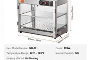 New  230v 800W Food Warmer Display Cabinet 201 stainless steel 2 Tiers Hot Cabinet for Fast-food Restaurants, Breakfast Shop