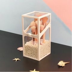 Acrylic Makeup Brush Storage Box With White Pearl(plastic)