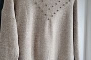 SAVIDA oatmeal supersoft embellished top Sz M( Fit 12-14) - Bnwot