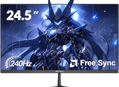 24.5 Inch 240Hz Gaming Monitor, FHD 1080P with DP1.4 & FreeSync, 1ms Response, 120% sRGB, Adjustable Height & Tilt, Vertical Display for PC/Console HDMI & DP