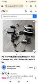 PlayStation VR1 Headset with Camera and Astro Bot Rescue Mission