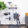 Cat Tree, 145cm Cat Scratch Posts Multi-Level Stable Cat Climbing Tower Cat Activity Trees with Ladder, Indoor Pet Activity Furniture Play House for Kitty Kitten (FREE POSTAGE) Image 5
