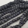 Vintage African white Stripe Black 7.0mm - 7.3mm Glass Beads Necklace Image 4