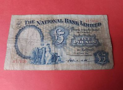 The National Bank Limited 1939 Five Pound Note