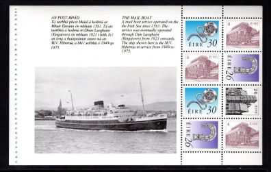 1990 Ireland Stamp Anniversary Stamp Booklet Pane Mint Never Hinged (MNH). Hibernian HP39. Only source of 4p & 26p definitive imperf