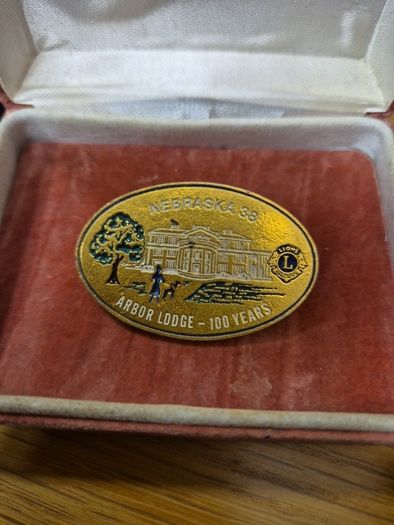 Lions Club International Nebraska 38 Arbor Lodge 100 Years Pin Pinback