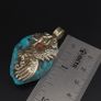 Vintage Arizona Turqouise Silver Bird Desgin Pendant Image 2