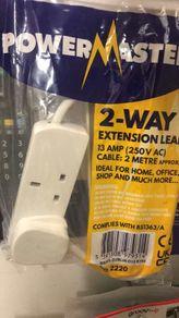 2 Way Extension Lead 13 A 2 Meter