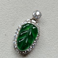 Natural Burma Jade with silver pendant