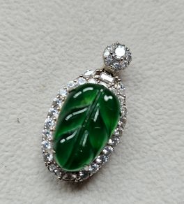 Natural Burma Jade with silver pendant