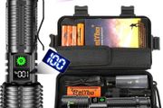 Torches LED Super Bright Rechargeable, Flashlight 500000 Lumens XHM88 Torches Battery Powered, Led Torch Rechargeable, Powerful Torch Flash Light for Dog Walking Hiking Camping Emergency Gift