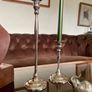Pair of Slender 19th Century Style Silver Chrome Metal Candlesticks Image 8