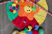 Vibrant Multi-Textured Baby Gym Playmat with Plush Toys &amp; Storage Bag