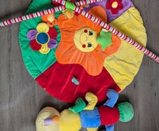 Vibrant Multi-Textured Baby Gym Playmat with Plush Toys & Storage Bag