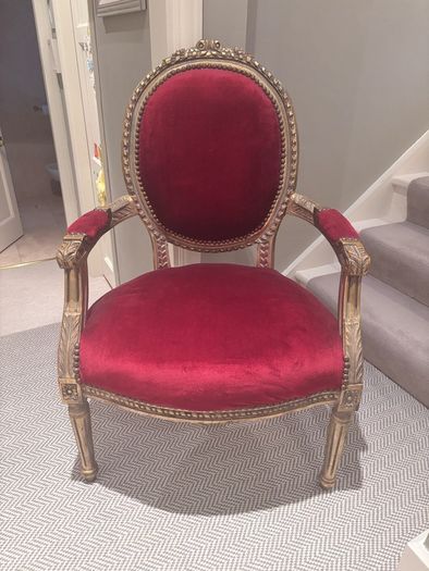 Antique red / gold chair