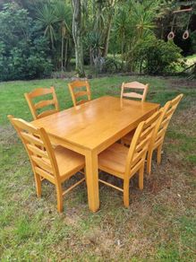 Solid Wood Kitchen Table and six chairs