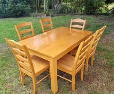 Solid Wood Kitchen Table and six chairs