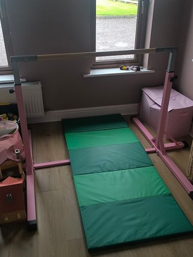 Gymnastics Bars (Pink) and Mat