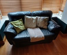 two leather sofas