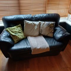 two leather sofas