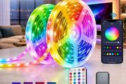 30M RGB for Smart LED Strip with App &amp; 44-Key Remote Control, Music Sync, Timer, Dimmable Color Changing Compatible for RGB Compatible for Smart, Parties, Christmas Tree, Bedside &amp; Room Lighting