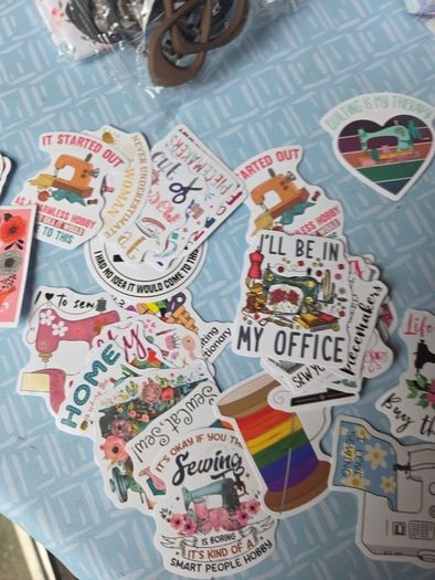 Cute 2 pieces  Sewing Crafting quiltting stickers for Crafting Sewing machine etc