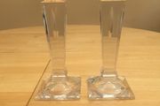 Galway Crystal Pillar Candlesticks