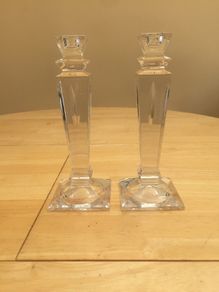 Galway Crystal Pillar Candlesticks