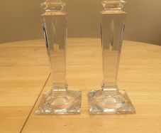 Galway Crystal Pillar Candlesticks