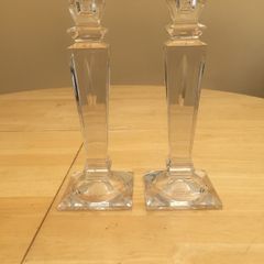 Galway Crystal Pillar Candlesticks