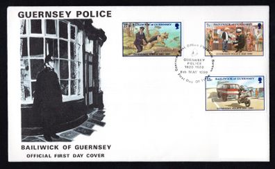 1980 Guernsey Police Commemorative Stamps Addressed First Day Cover (FDC)