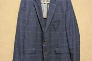MOSS mens checked linen wool blazer size XL