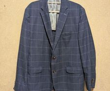MOSS mens checked linen wool blazer size XL