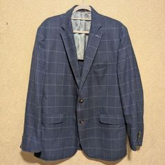 MOSS mens checked linen wool blazer size XL