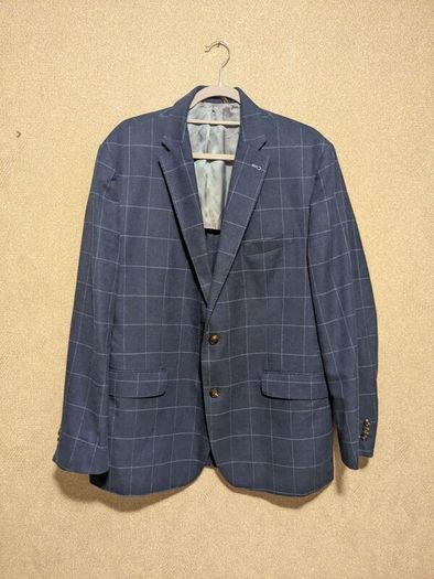 MOSS mens checked linen wool blazer size XL
