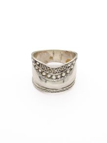 Wide Ethnic Artisan 925 Silver Ring