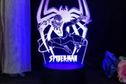 Spiderman 3D Acrylic Night Light USB Stereo LED Desk Lamp Phantom Light Surprise Birthday Gift LED Light Using USB and Battery