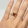 African Ruby Gold Plated Bypass Ring Image 9