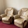 Cream Leather 3 Piece Suite Image 2