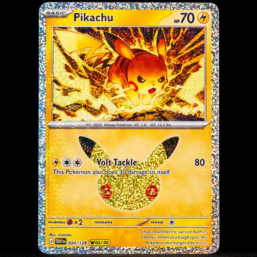 Pikachu 024/128 Holo Rare 02/30 30th Celebration Anniversary Pokemon Card