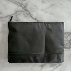 Black Faux-leather BOSS Parfums Laptop Case /Document Case Ne
