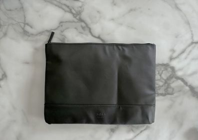 Black Faux-leather BOSS Parfums Laptop Case /Document Case Ne