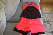 Running shorts and top
