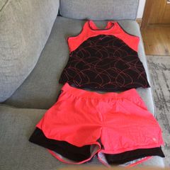 Running shorts and top