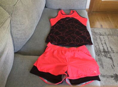 Running shorts and top