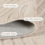 Washable Rugs Living Room 160x230cm Non-Slip Large Fluffy Geometric Rug High Low Effect Modern Design Carpet High Pile Bedside Area Rug for Bedroom Dining Room Office Lounge Decor,Beige Image 3