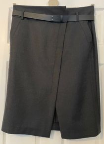 Gerard Darel Grey Wool Skirt - Size 44- UK 16 - New Without Tags