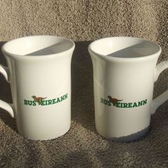 BUS EIREANN (Irish national bus service) - a pair of commemorative/merchandise mugs (c.1990s)