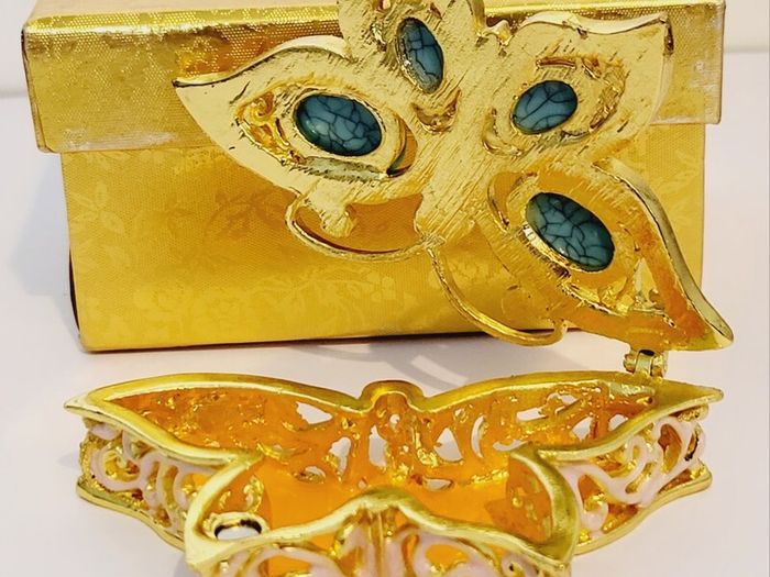 Butterfly Handmade Crystal Studded Trinket Box - Multi